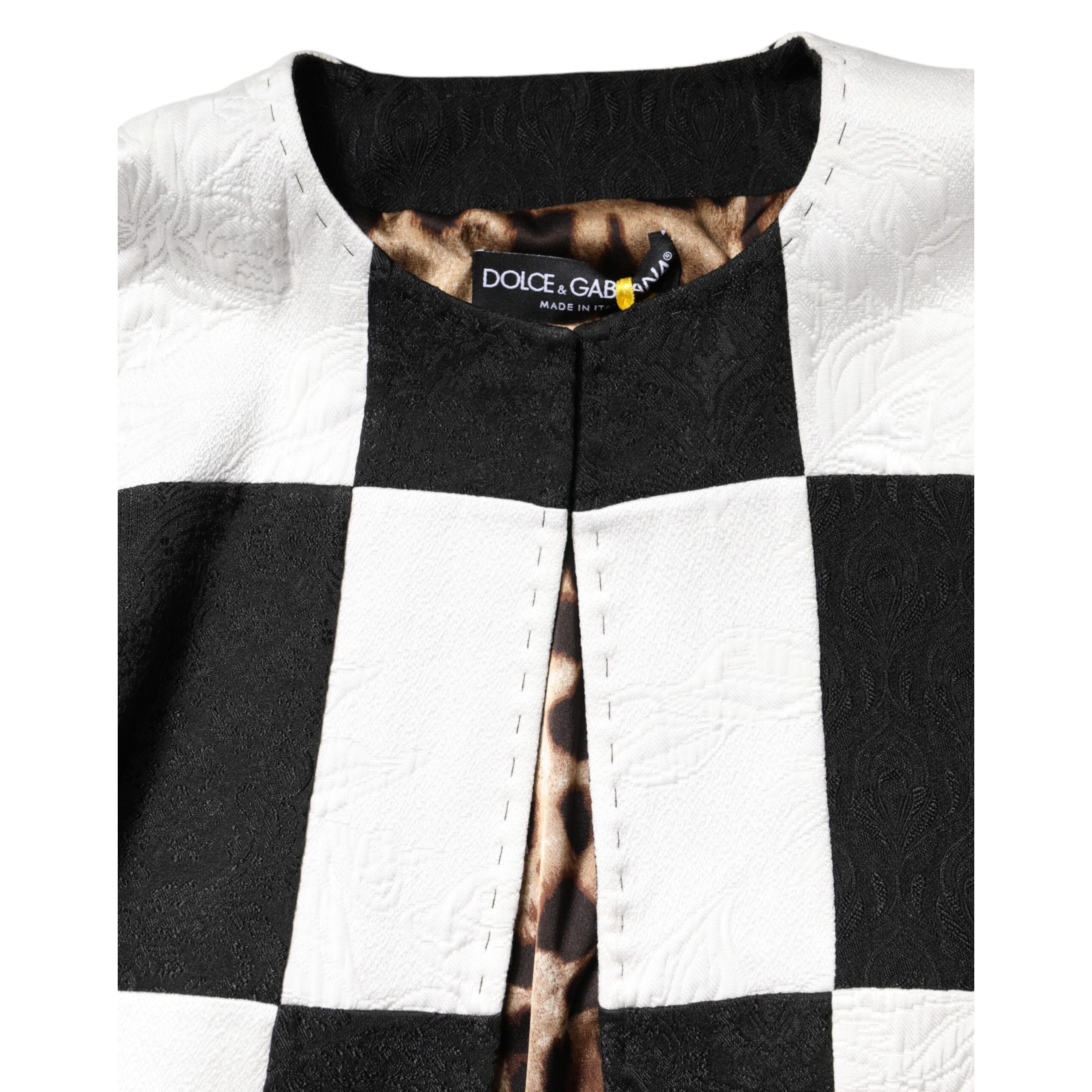 Veste Blazer Jacquard Dolce & Gabbana Blanche Noire Patchwork