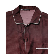 Chemise manches longues Dolce & Gabbana en soie bordeaux à pois