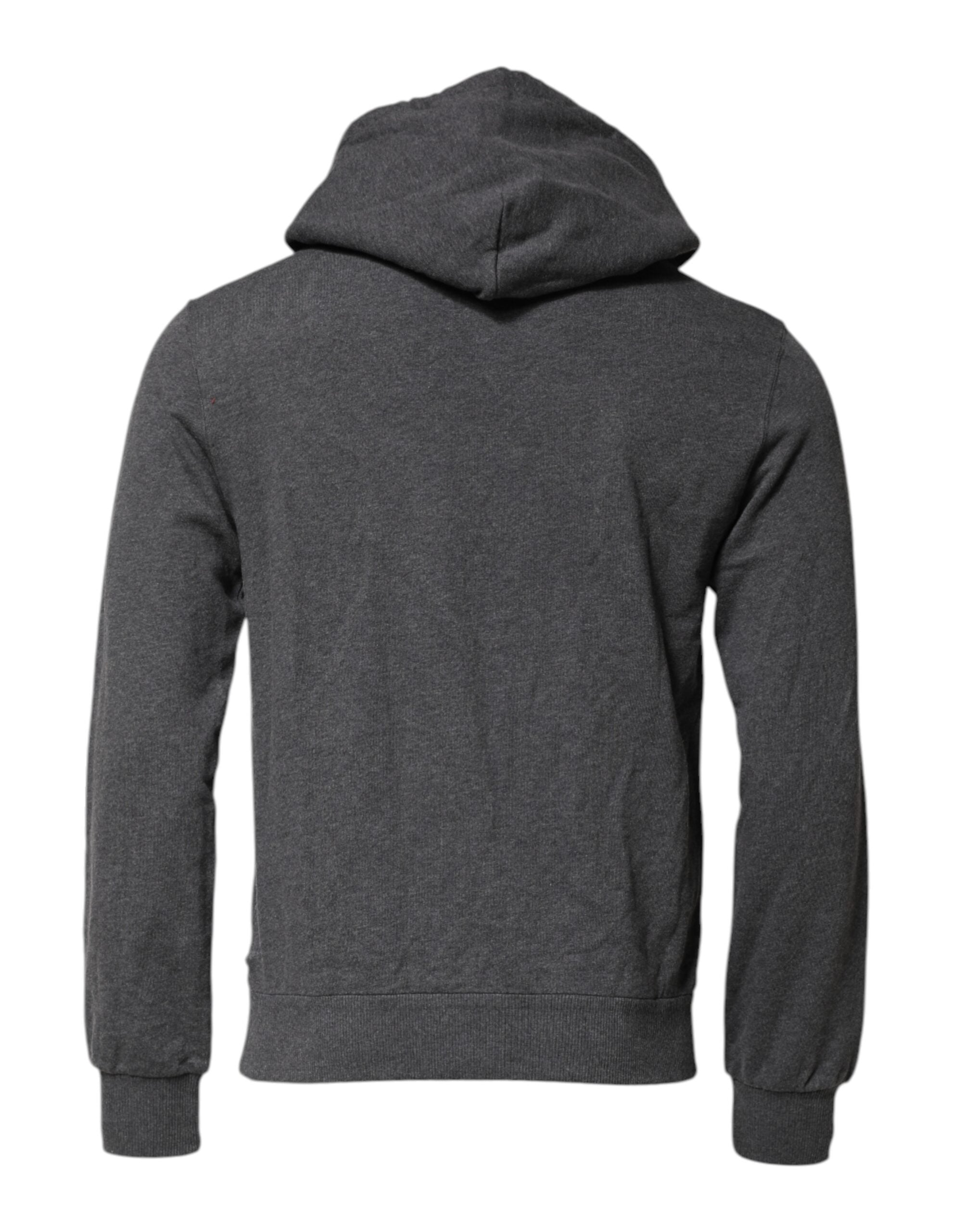 Dolce & Gabbana Gray Cotton Hooded Sweatshirt