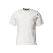 T-shirt girocollo Dolce & Gabbana in cotone bianco con logo in rilievo