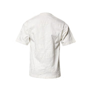 T-shirt girocollo Dolce & Gabbana in cotone bianco con logo in rilievo