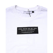 T-shirt Girocollo Dolce & Gabbana in Cotone Bianco con Patch Logo