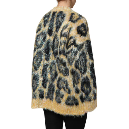 Maglione girocollo Dolce & Gabbana in mohair leopardato multicolore