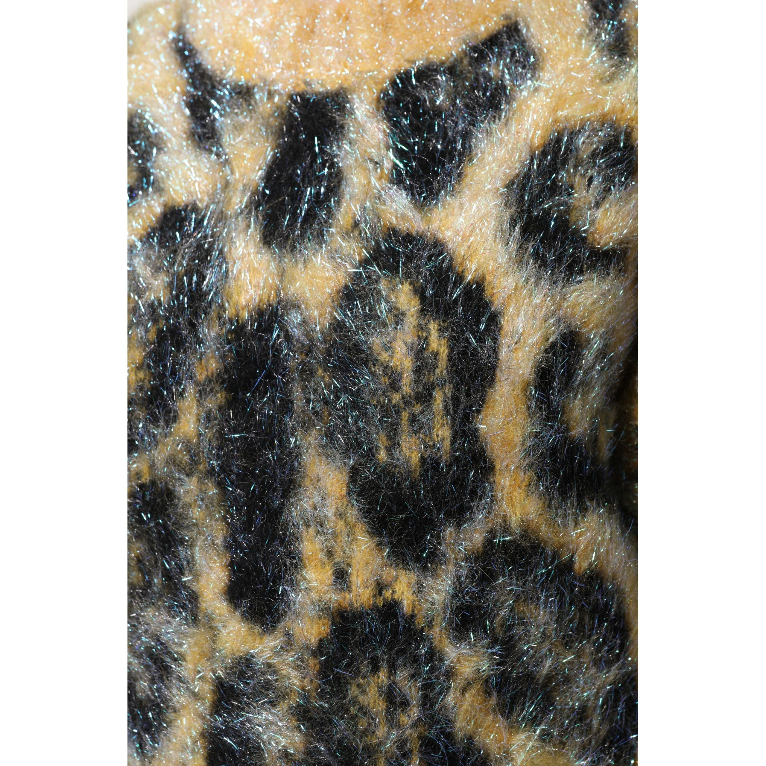 Maglione girocollo Dolce & Gabbana in mohair leopardato multicolore