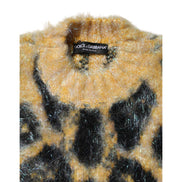 Maglione girocollo Dolce & Gabbana in mohair leopardato multicolore