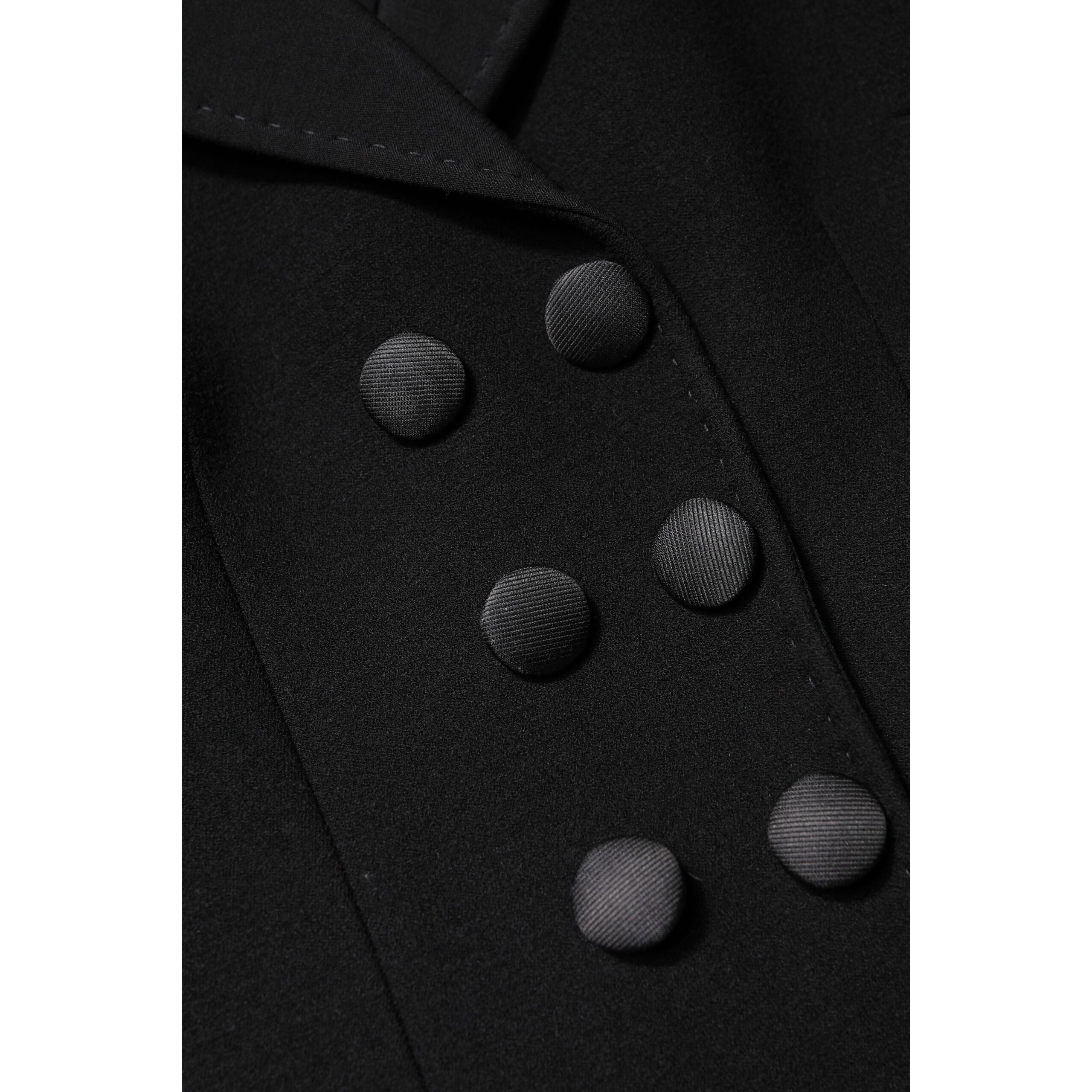 Dolce & Gabbana Black Wool Double Breasted Coat Jacket