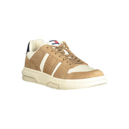 Sneaker da uomo in pelle beige Tommy Hilfiger