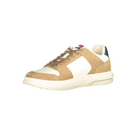Sneaker da uomo in pelle beige Tommy Hilfiger