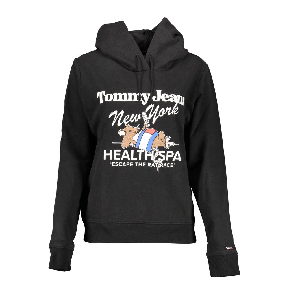 Felpa con cappuccio da donna Tommy Hilfiger in cotone nero