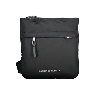Borsa a spalla da donna Tommy Hilfiger in poliuretano nero