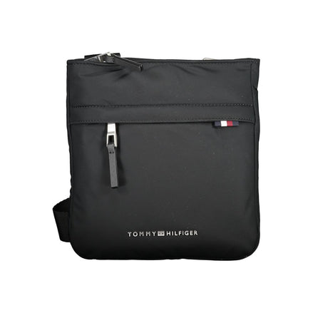 Borsa a spalla da donna Tommy Hilfiger in poliuretano nero
