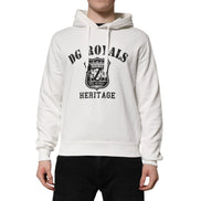 Sweat à capuche Dolce & Gabbana en coton blanc avec imprimé DG ROYAL