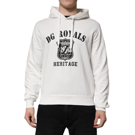 Sweat à capuche Dolce & Gabbana en coton blanc avec imprimé DG ROYAL