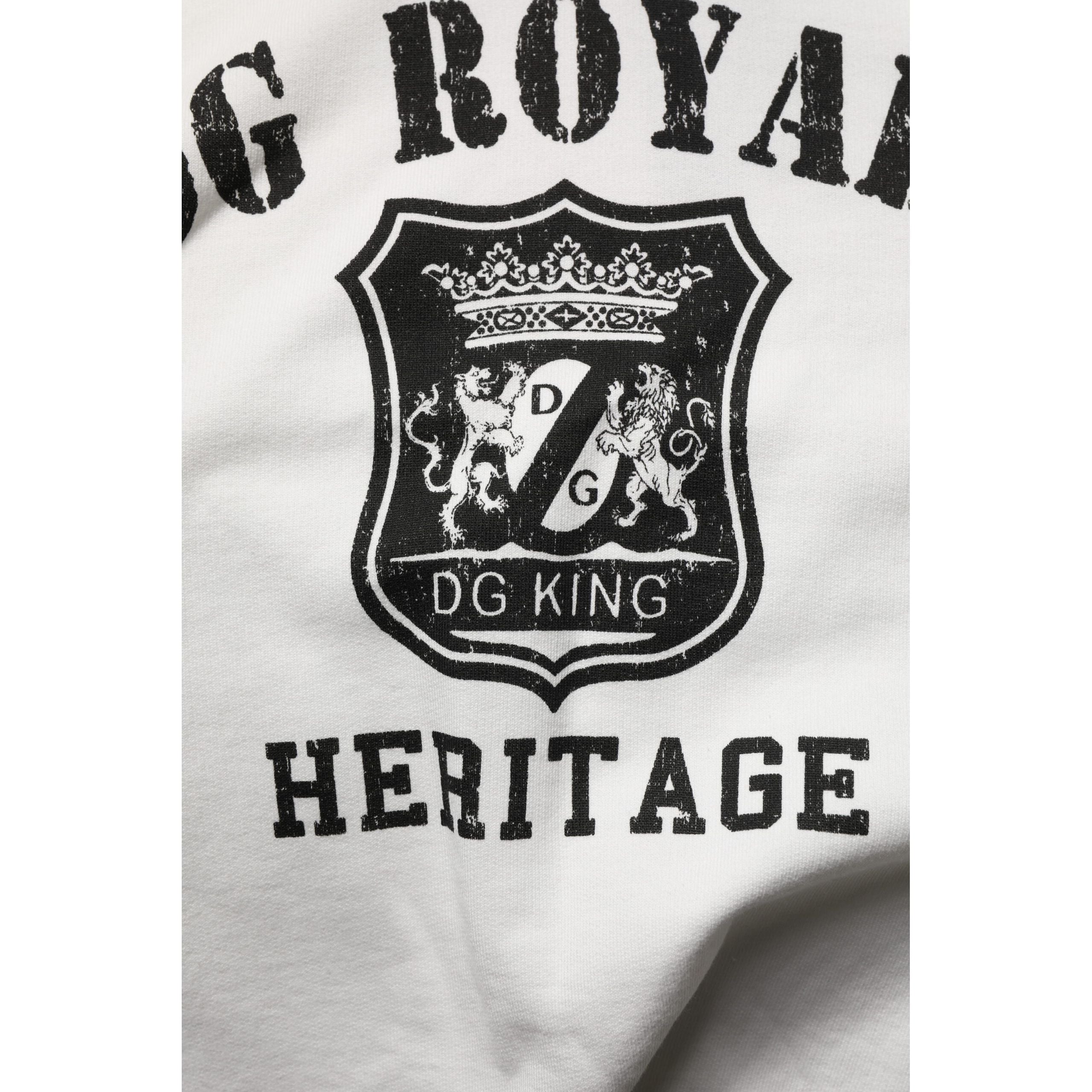 Sweat à capuche Dolce & Gabbana en coton blanc avec imprimé DG ROYAL