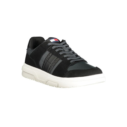 Tommy Hilfiger Black Leather Sneakers