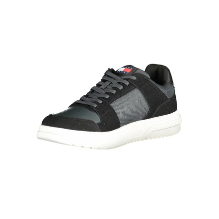 Tommy Hilfiger Black Leather Sneakers