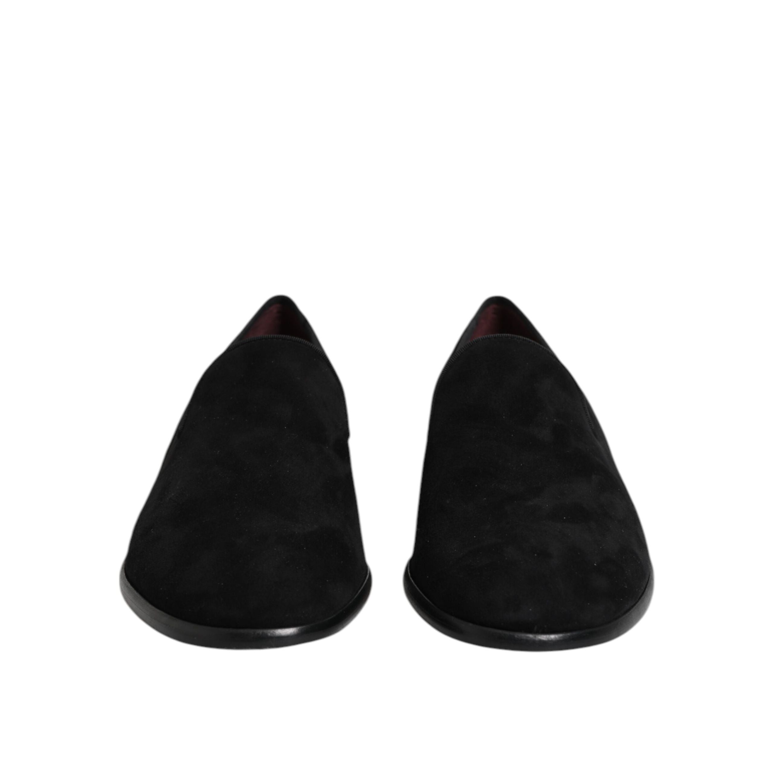 Mocassins à enfiler en daim noir Dolce & Gabbana Chaussures habillées