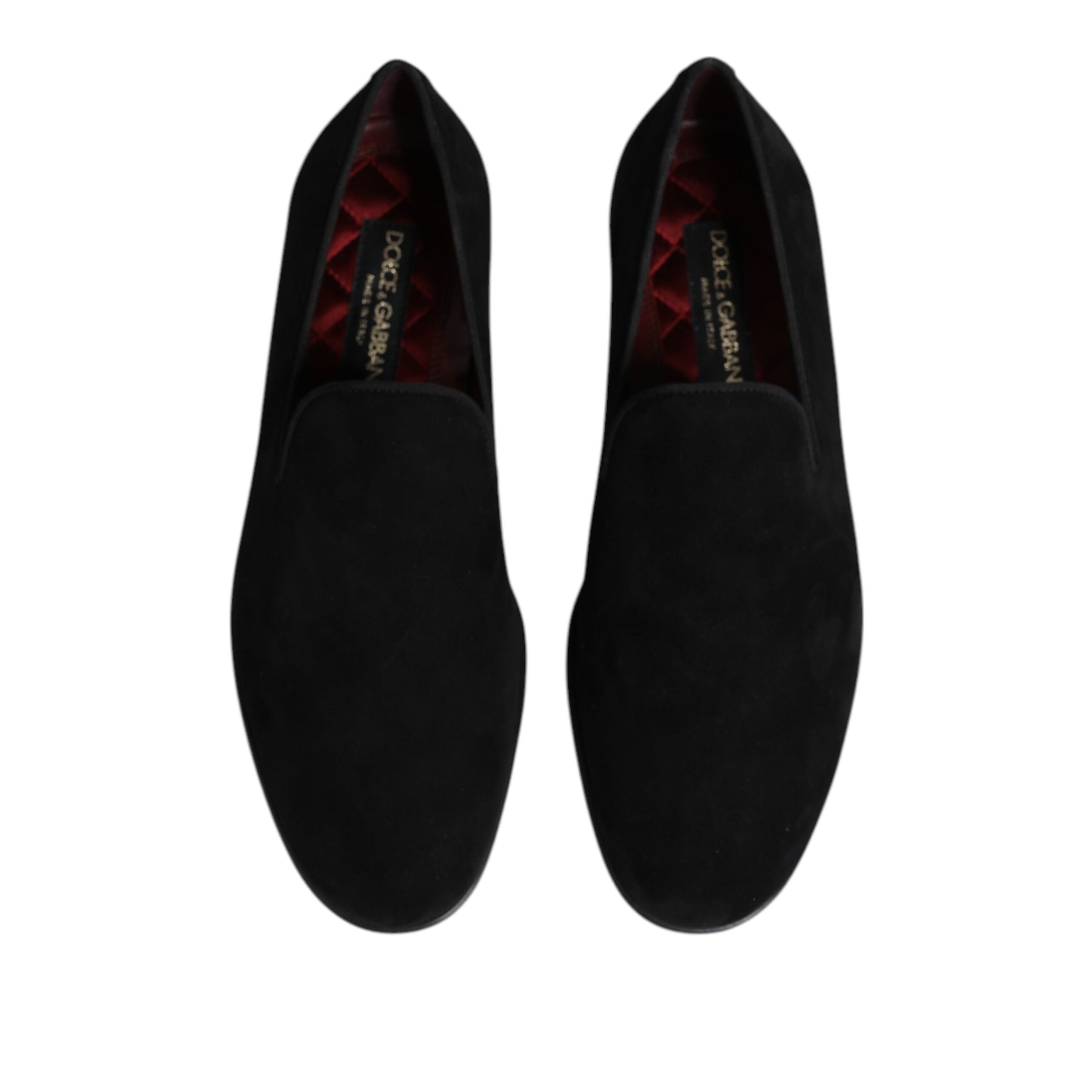 Mocassins à enfiler en daim noir Dolce & Gabbana Chaussures habillées