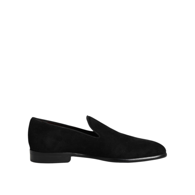 Mocassins à enfiler en daim noir Dolce & Gabbana Chaussures habillées