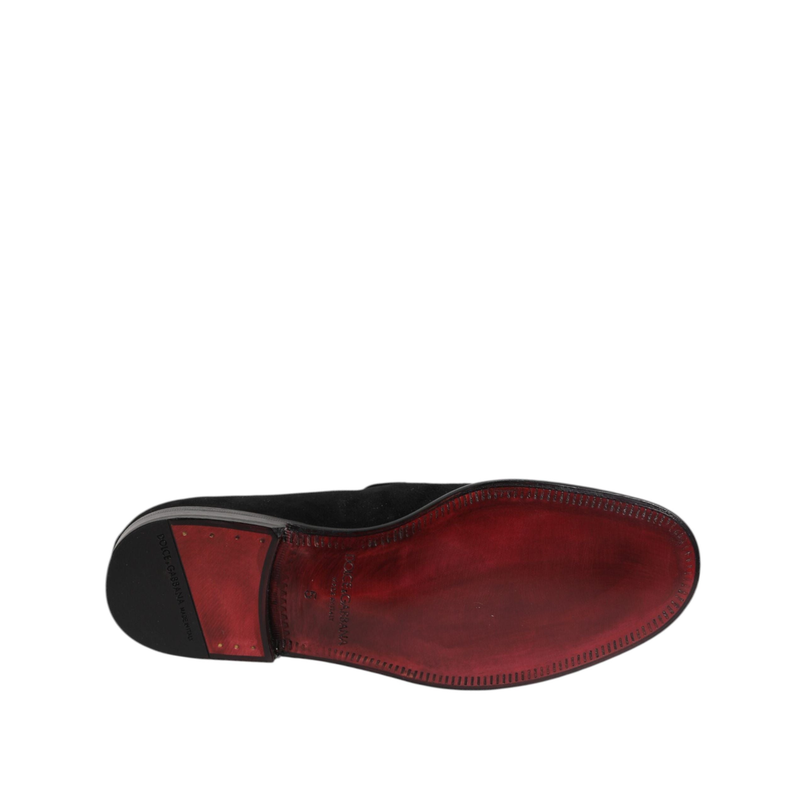 Mocassins à enfiler en daim noir Dolce & Gabbana Chaussures habillées