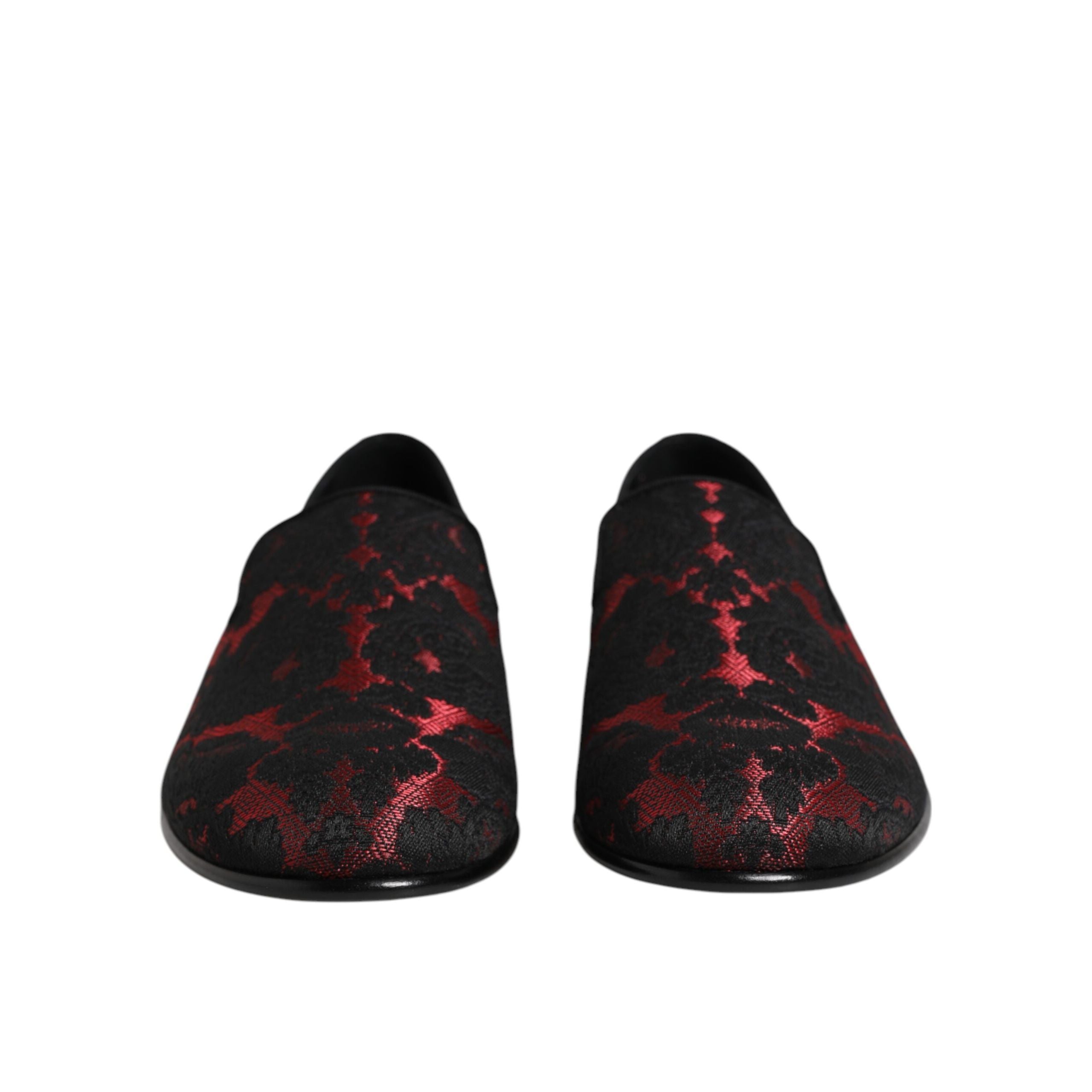 Mocassini Slip-on Jacquard Rossi e Neri Dolce & Gabbana