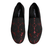 Mocassini Slip-on Jacquard Rossi e Neri Dolce & Gabbana