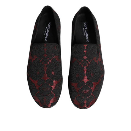 Mocassini Slip-on Jacquard Rossi e Neri Dolce & Gabbana