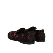 Mocassini Slip-on Jacquard Rossi e Neri Dolce & Gabbana