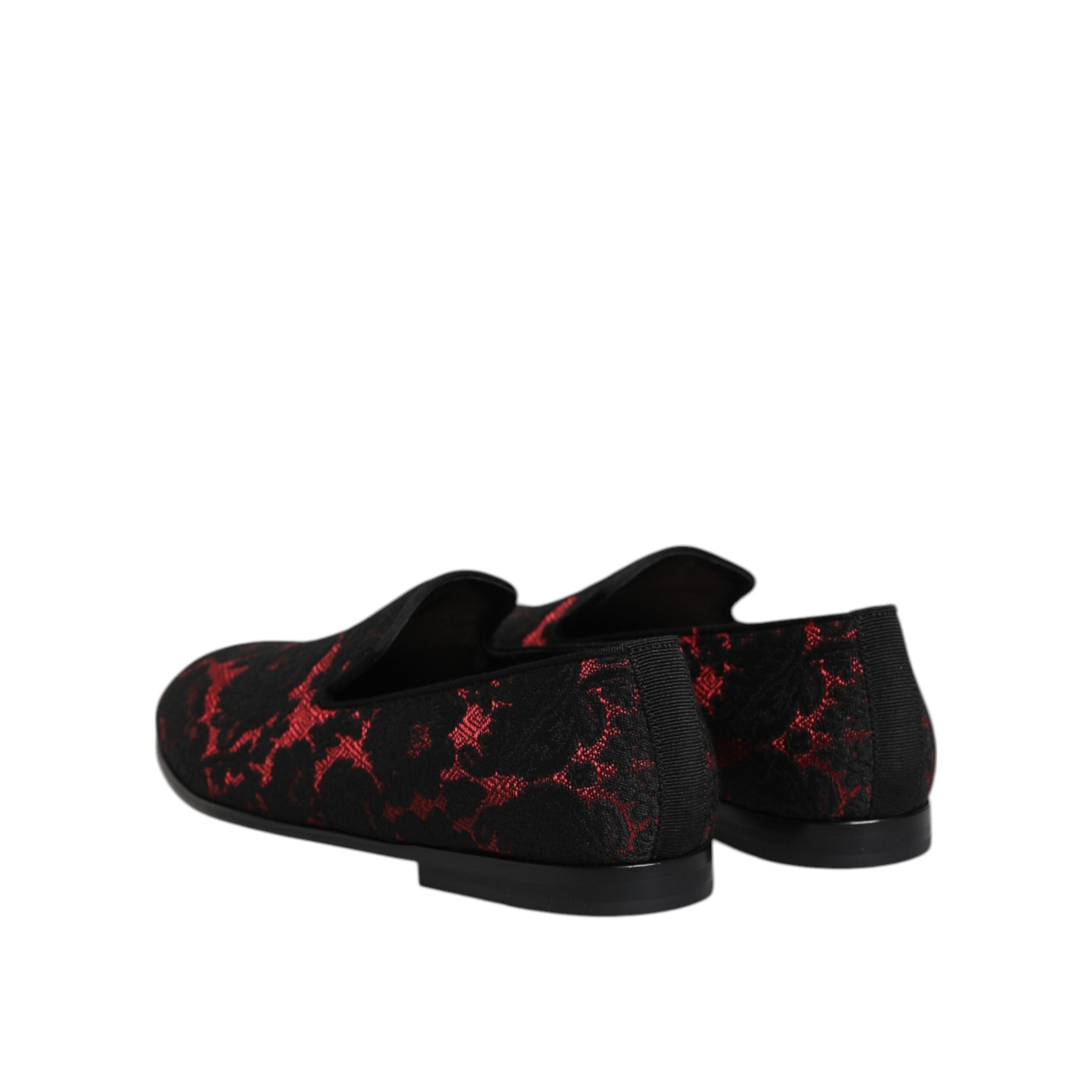 Mocassini Slip-on Jacquard Rossi e Neri Dolce & Gabbana
