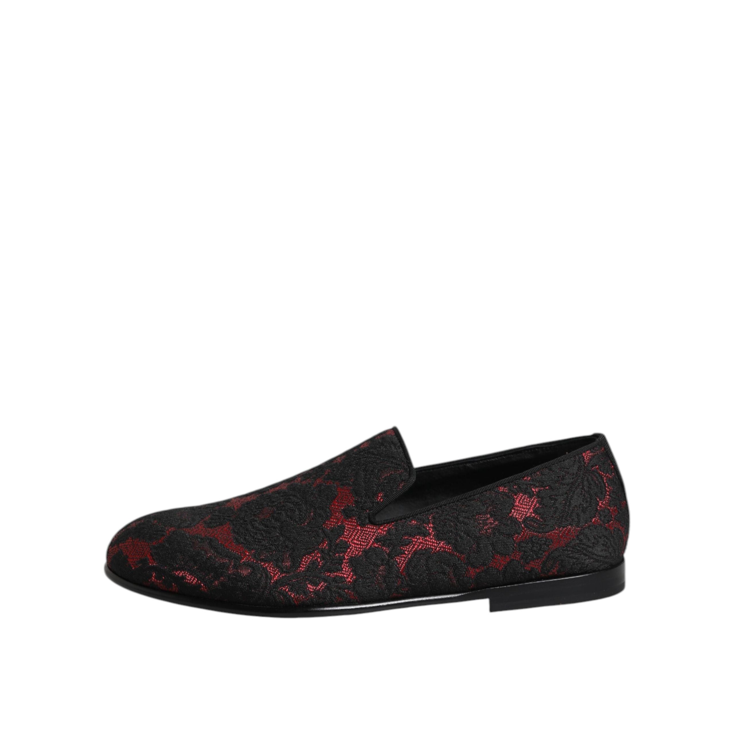 Mocassini Slip-on Jacquard Rossi e Neri Dolce & Gabbana