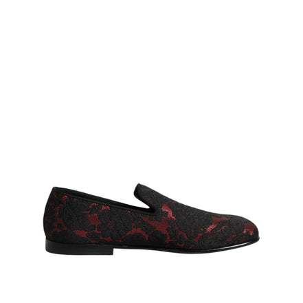 Mocassini Slip-on Jacquard Rossi e Neri Dolce & Gabbana