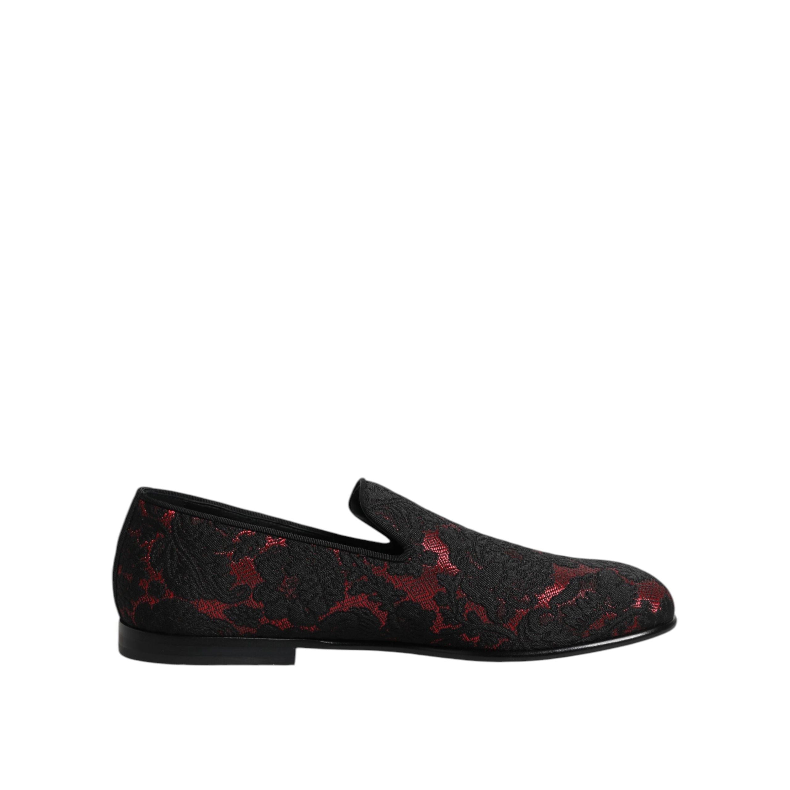 Mocassini Slip-on Jacquard Rossi e Neri Dolce & Gabbana