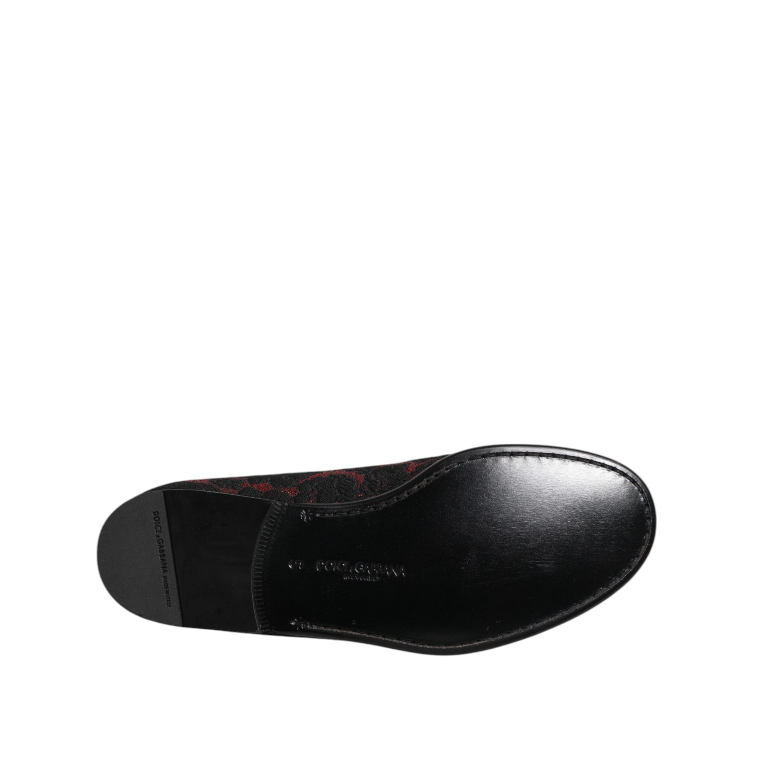 Mocassini Slip-on Jacquard Rossi e Neri Dolce & Gabbana
