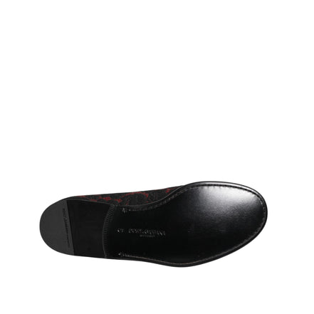 Mocassini Slip-on Jacquard Rossi e Neri Dolce & Gabbana