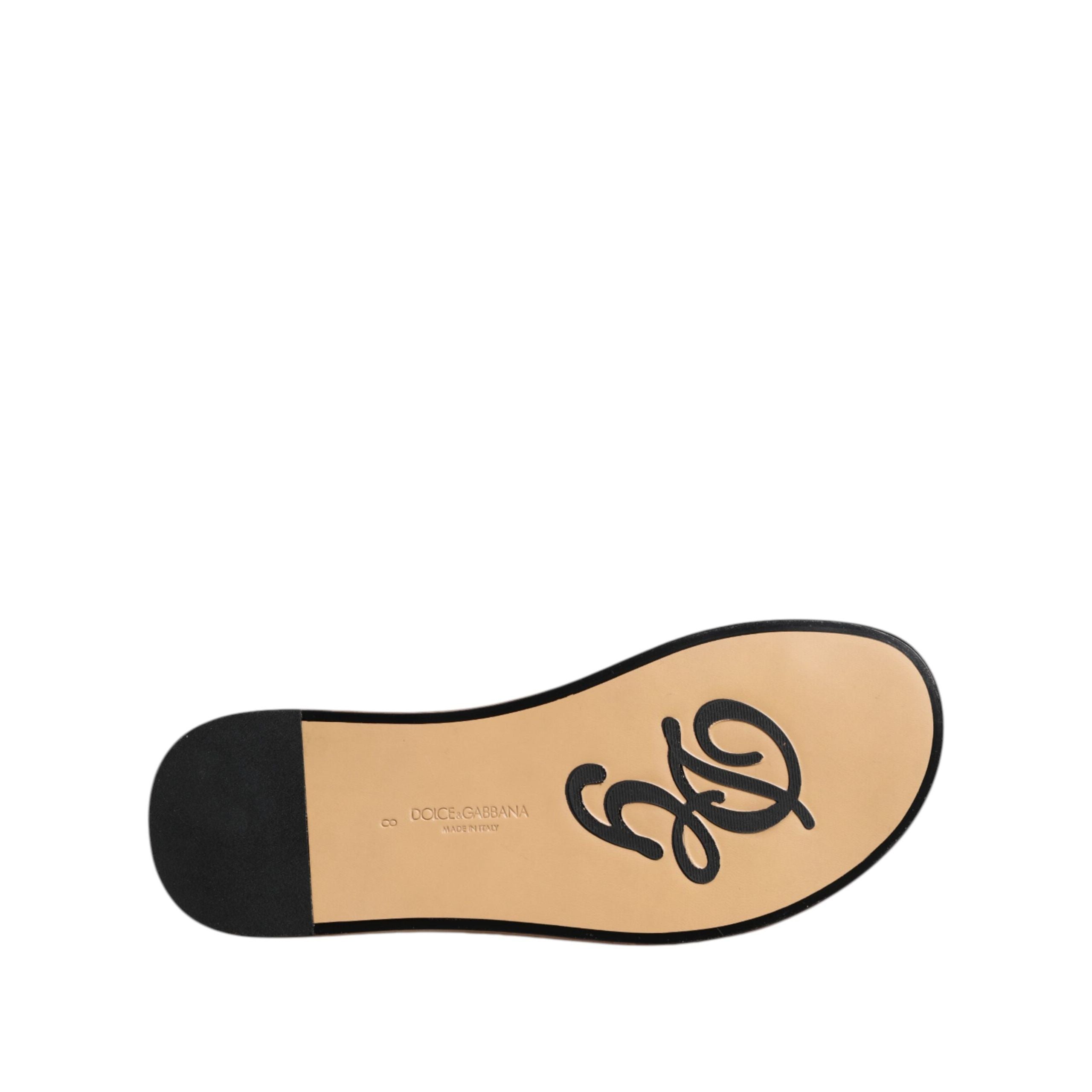 Dolce & Gabbana Black Monochrome Braided Raffia Slides