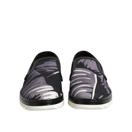 Scarpe da uomo sneakers slip-on nere Tropical Dolce & Gabbana