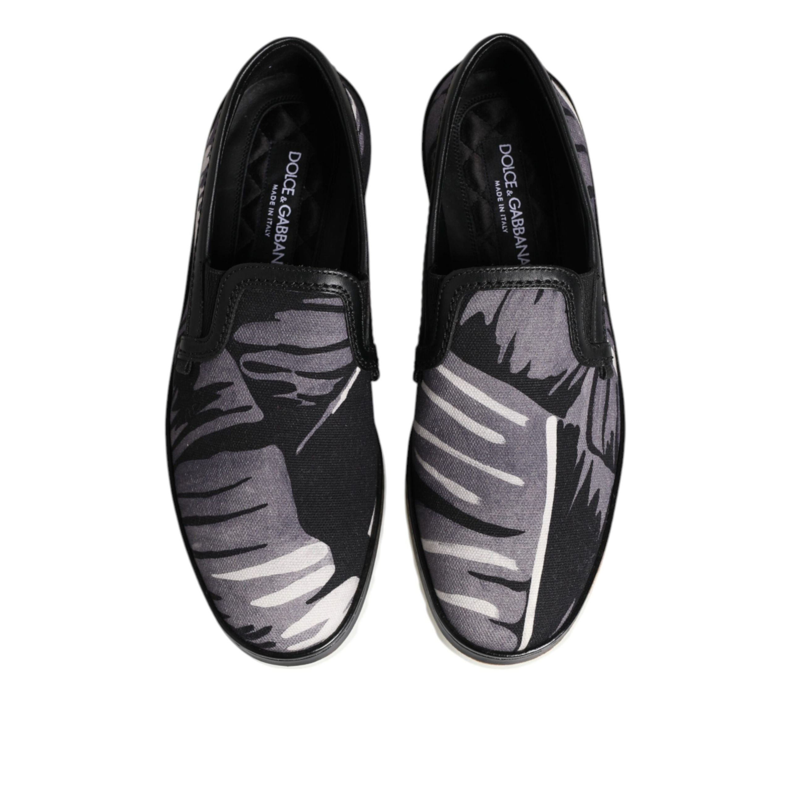 Scarpe da uomo sneakers slip-on nere Tropical Dolce & Gabbana