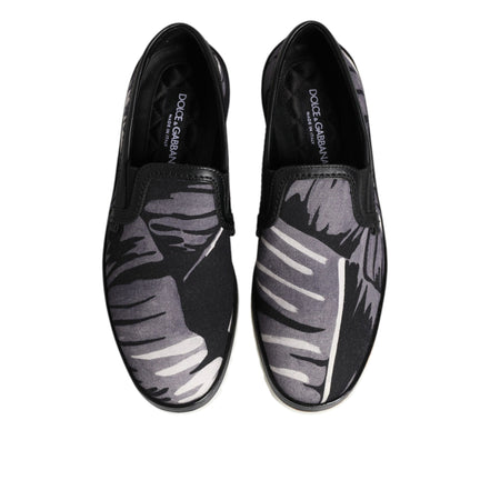 Scarpe da uomo sneakers slip-on nere Tropical Dolce & Gabbana