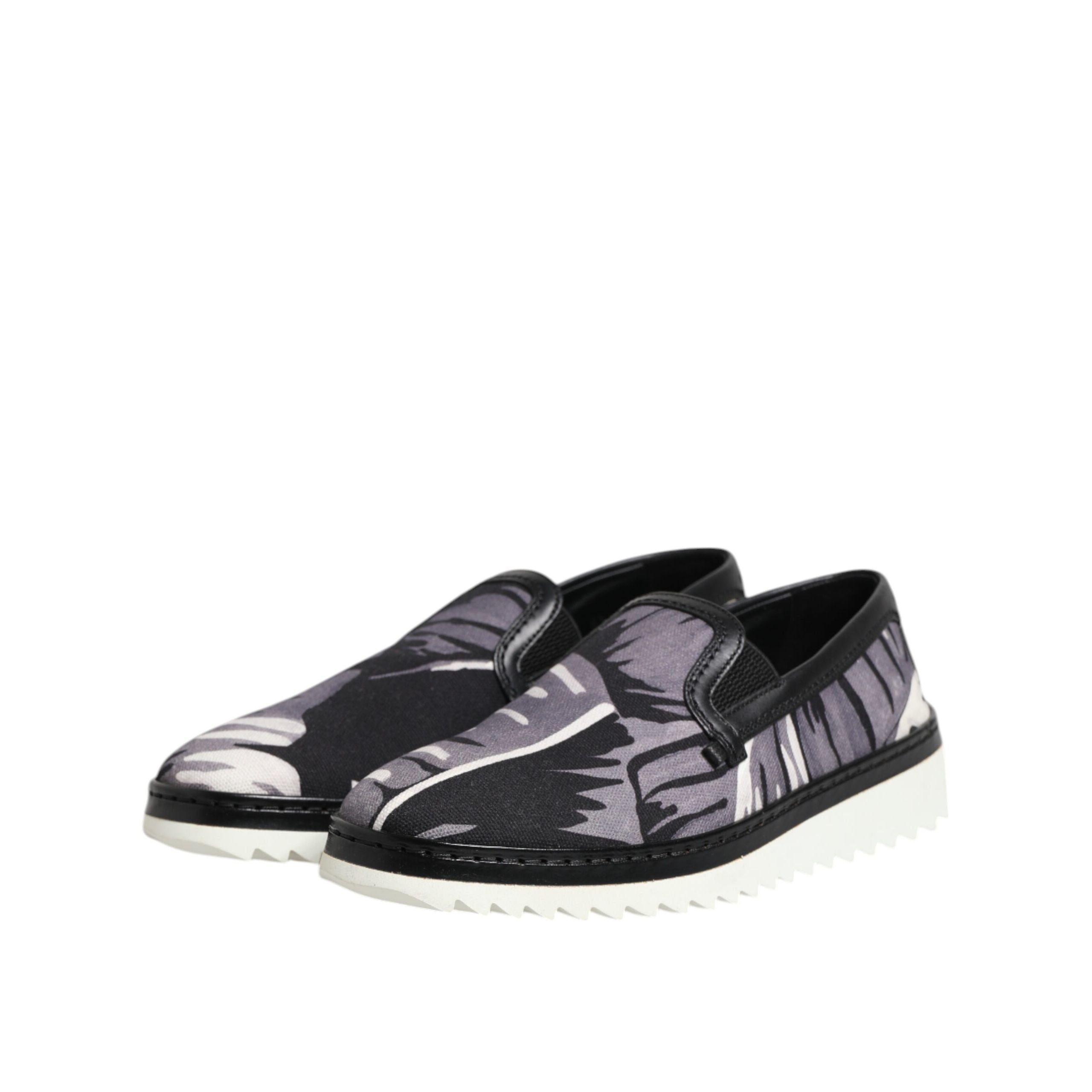 Scarpe da uomo sneakers slip-on nere Tropical Dolce & Gabbana