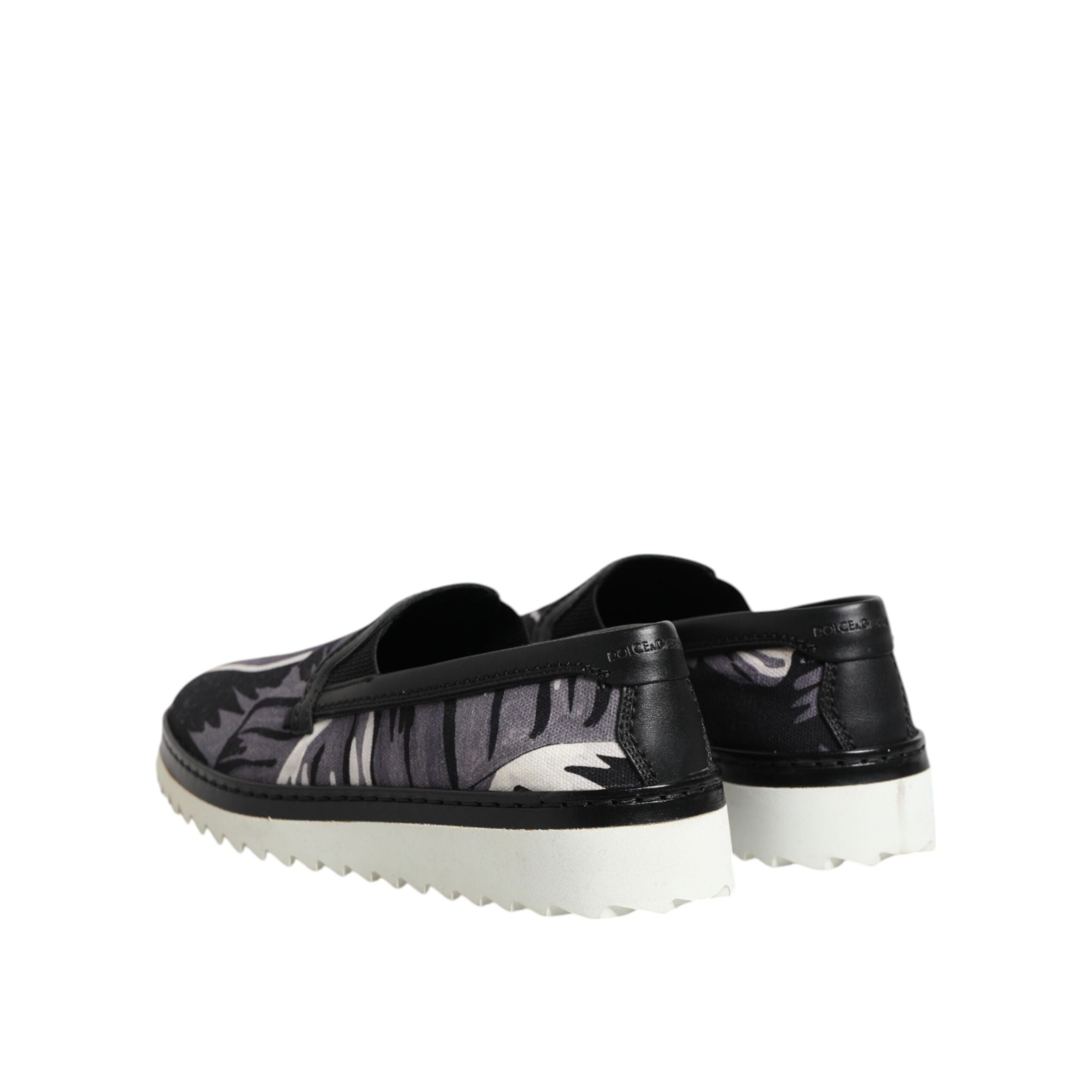 Scarpe da uomo sneakers slip-on nere Tropical Dolce & Gabbana