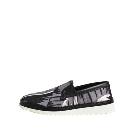 Scarpe da uomo sneakers slip-on nere Tropical Dolce & Gabbana