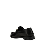 Versace Black Calf Leather Slip-On Loafers