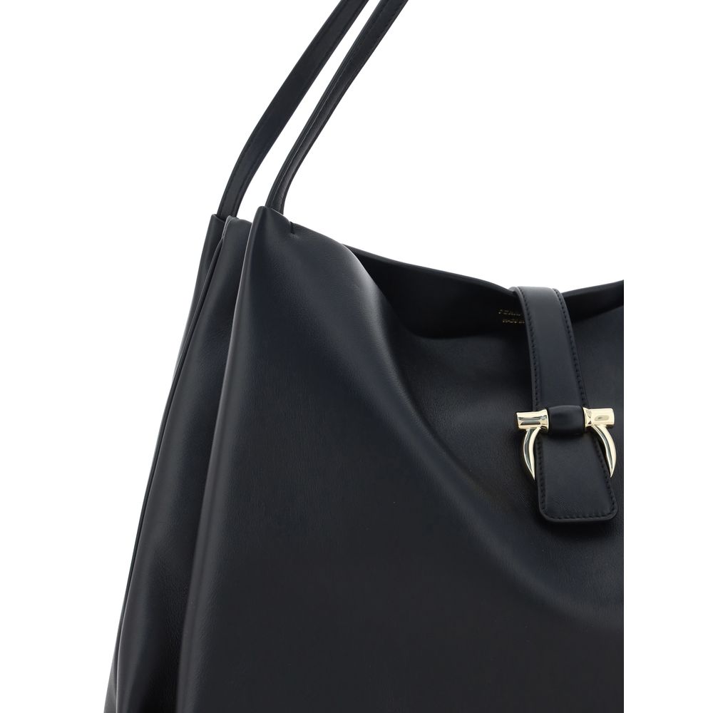Ferragamo Black Calf Leather Handbag