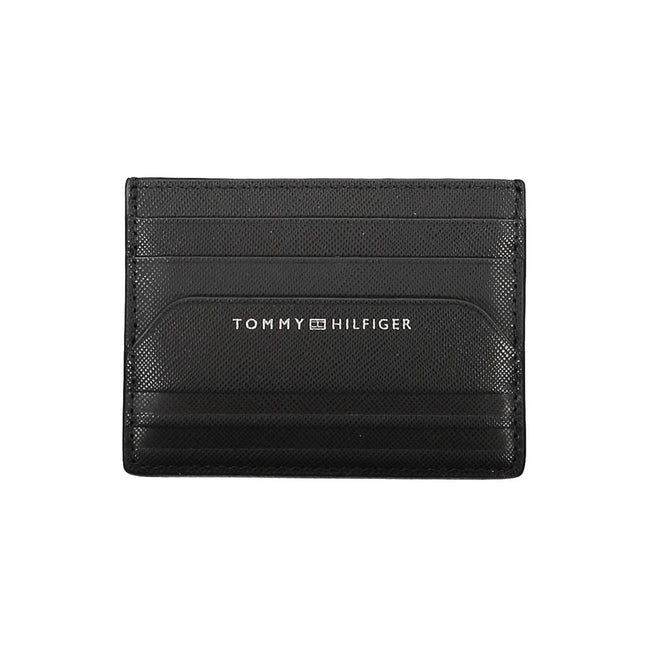 Portafoglio da uomo Tommy Hilfiger in pelle nera