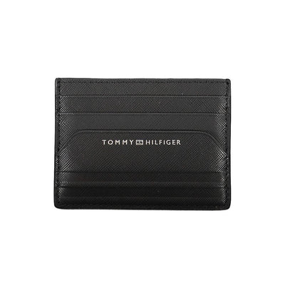 Portafoglio da uomo Tommy Hilfiger in pelle nera