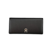 Portefeuille femme en polyuréthane noir Tommy Hilfiger