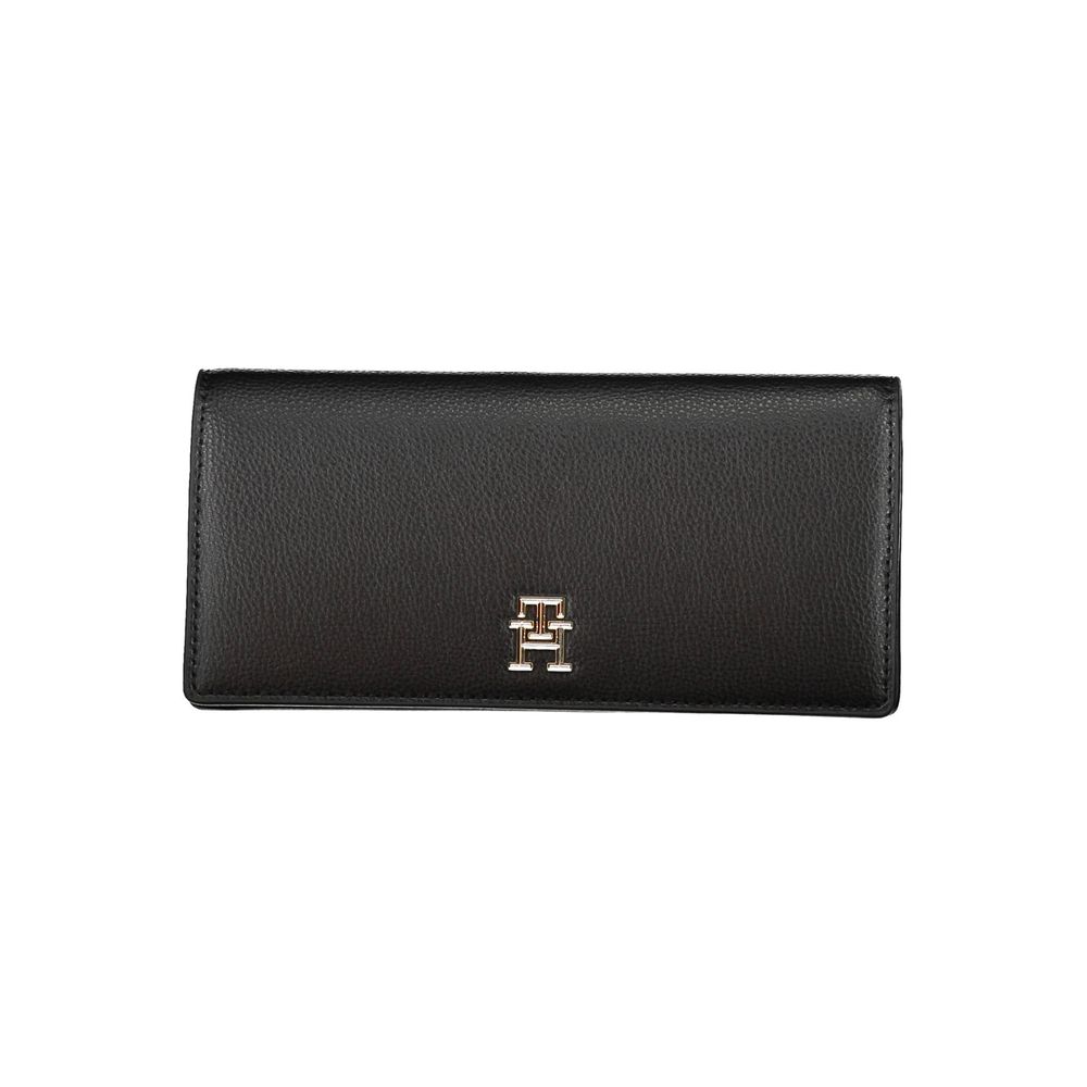 Portefeuille femme en polyuréthane noir Tommy Hilfiger
