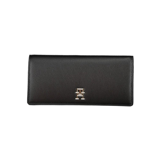Portefeuille femme en polyuréthane noir Tommy Hilfiger