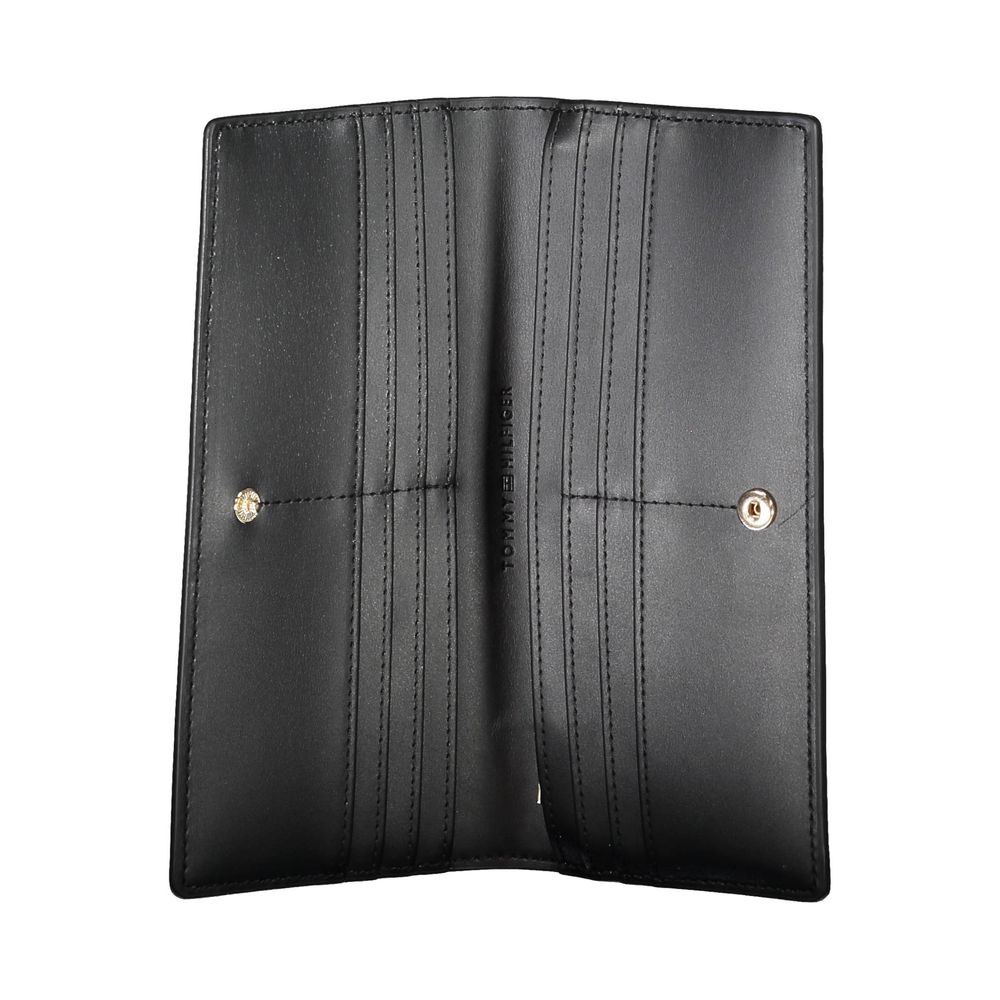 Portefeuille femme en polyuréthane noir Tommy Hilfiger