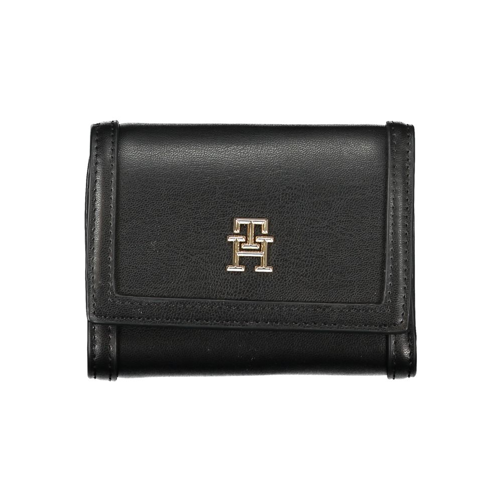 Portefeuille femme en polyuréthane noir Tommy Hilfiger